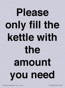 Please only fill the kettle with the amount you need